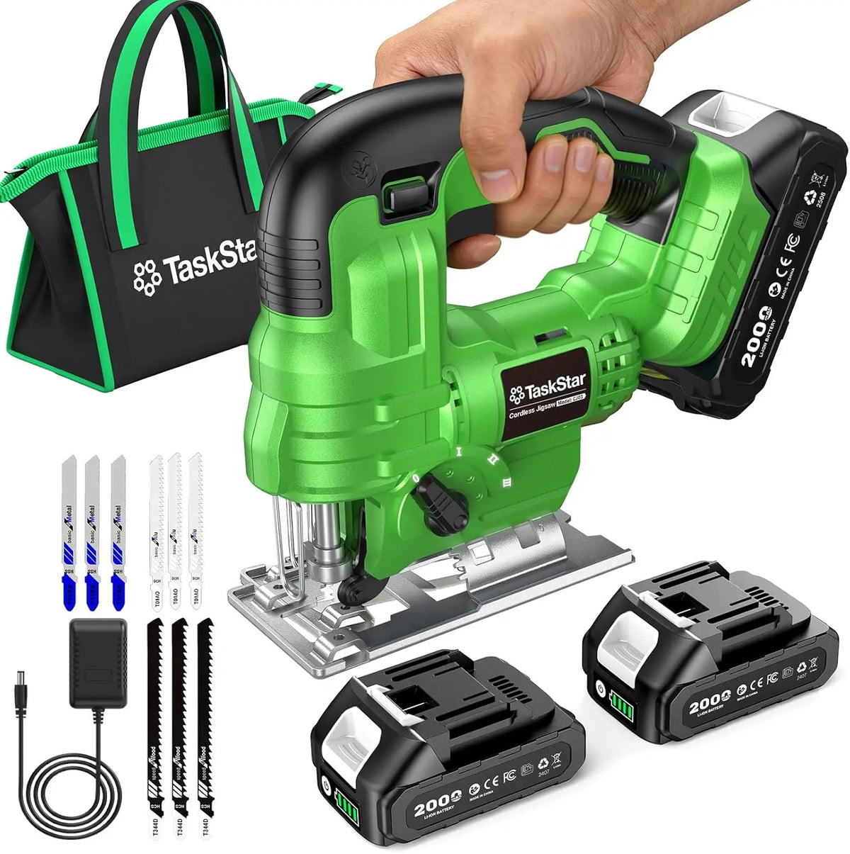 Taskstar Cordless Brushless Angle Grinder And Jigsaw Tool Set