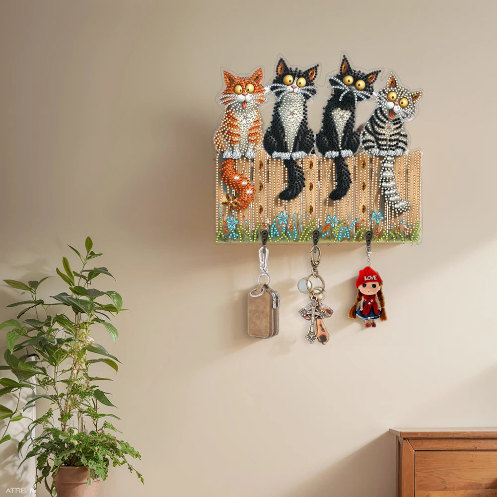 Kitten Diamond Art Wall Hooks For Painting And Craft Display