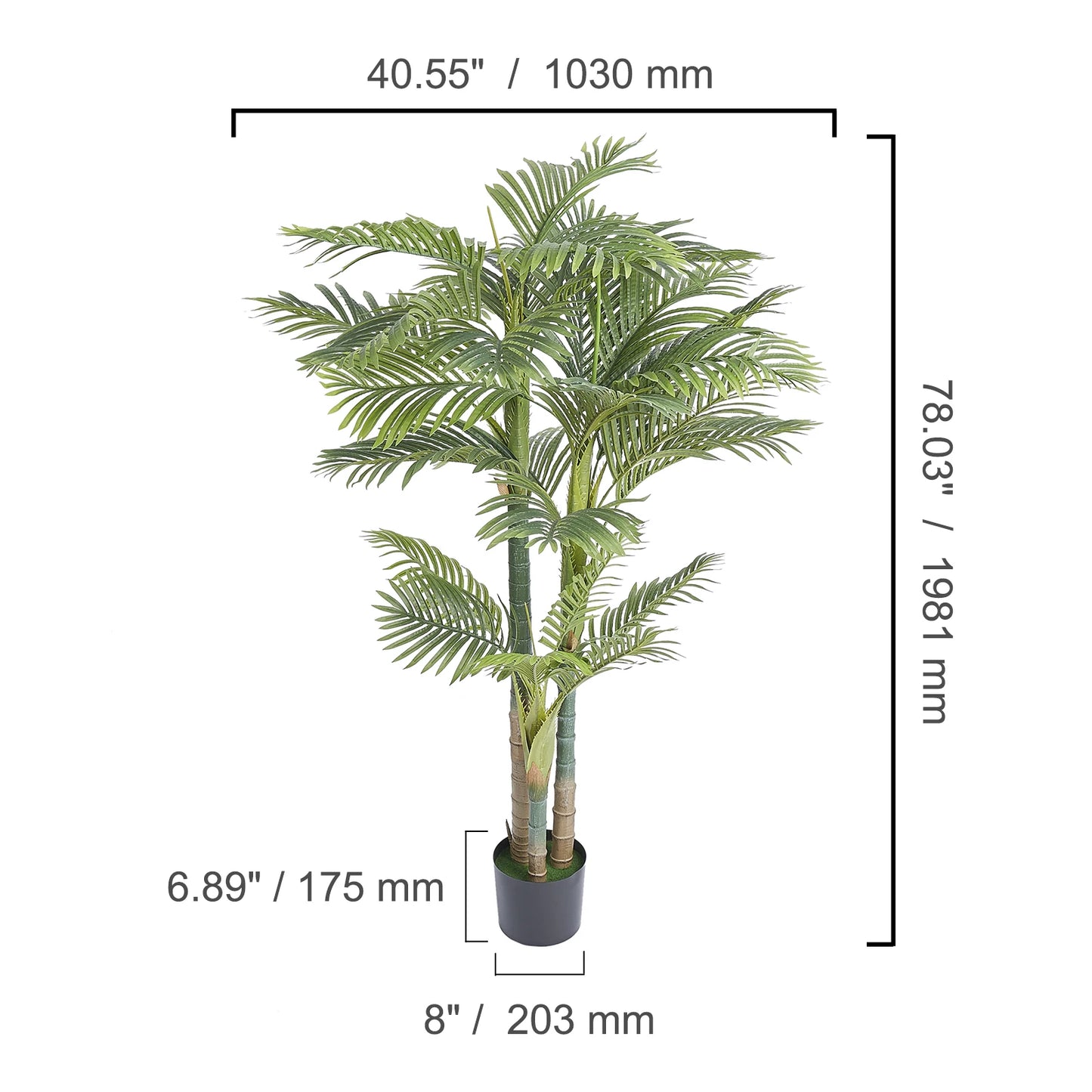 SucceBuy Premium Faux Palm Tree Featuring Stable Balanced Design