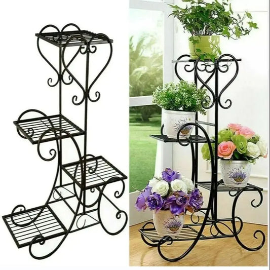 Premium Metal Four Tier Plant Stand For Indoor Garden Decor