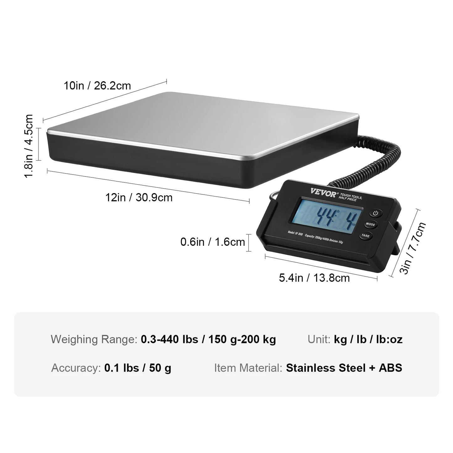 SucceBuy Digital Shipping Scale Featuring Timer And Tare Function