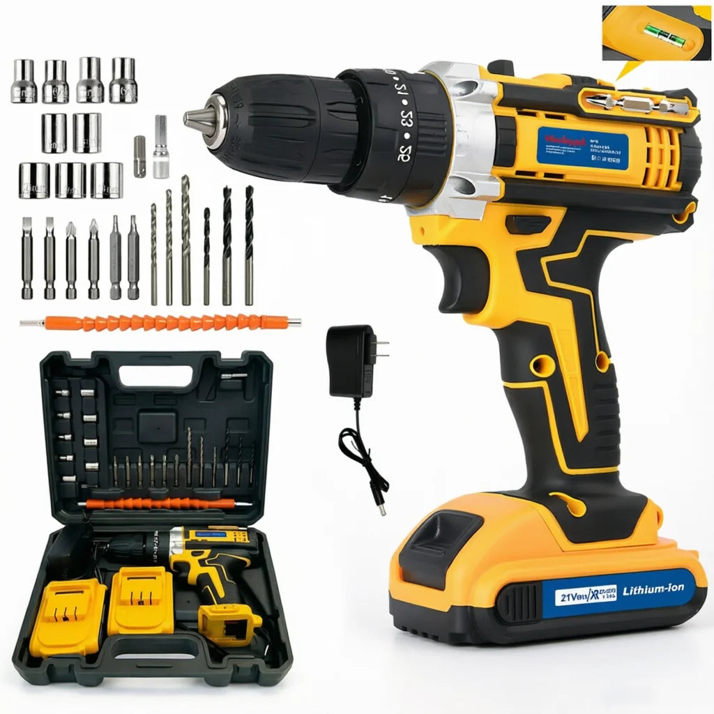 Cordless Lithium Ion Impact Driver And Electric Drill Kit