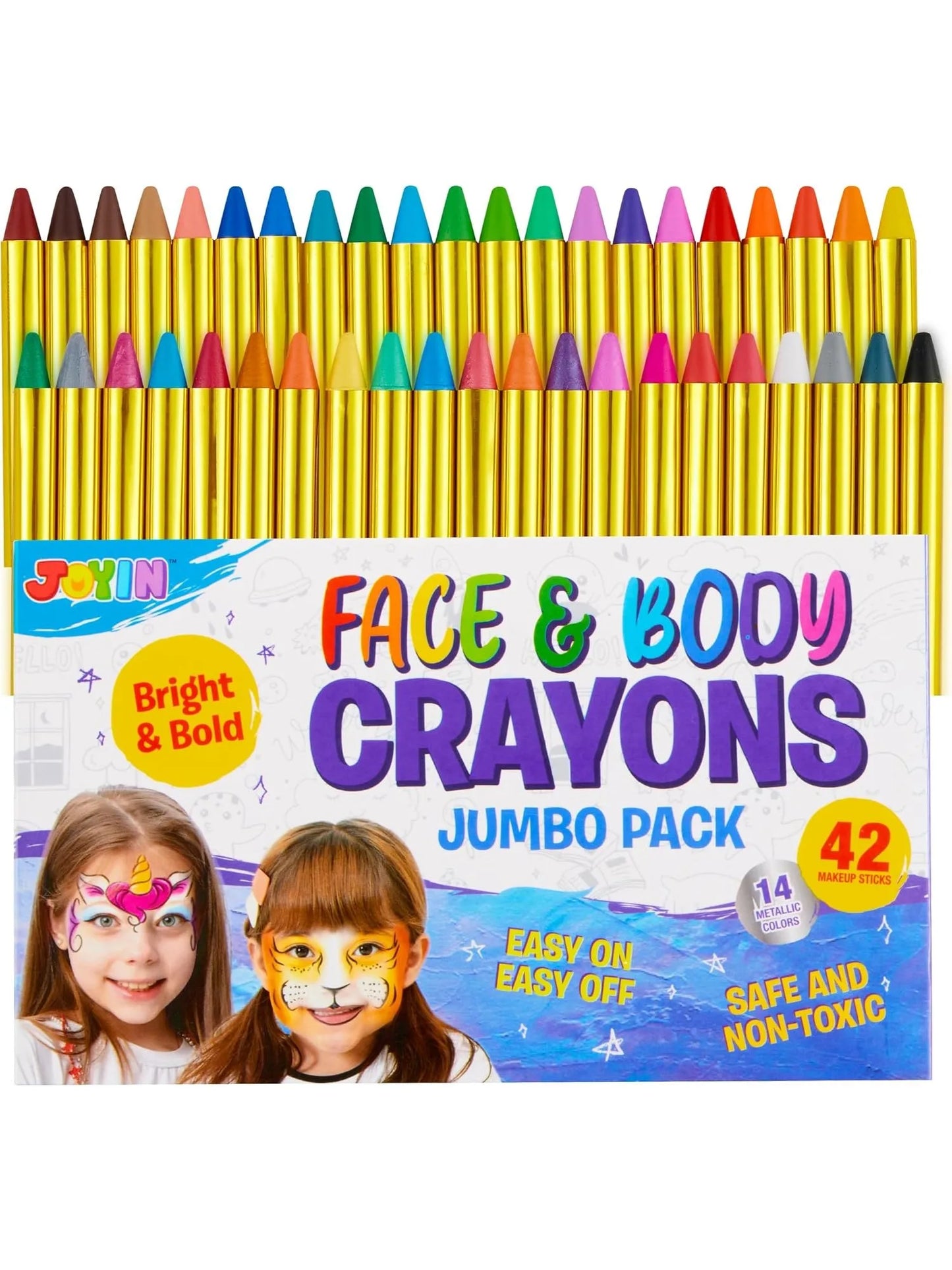 Joyfy Face And Body Paint Crayon Kit For Kids Festivals