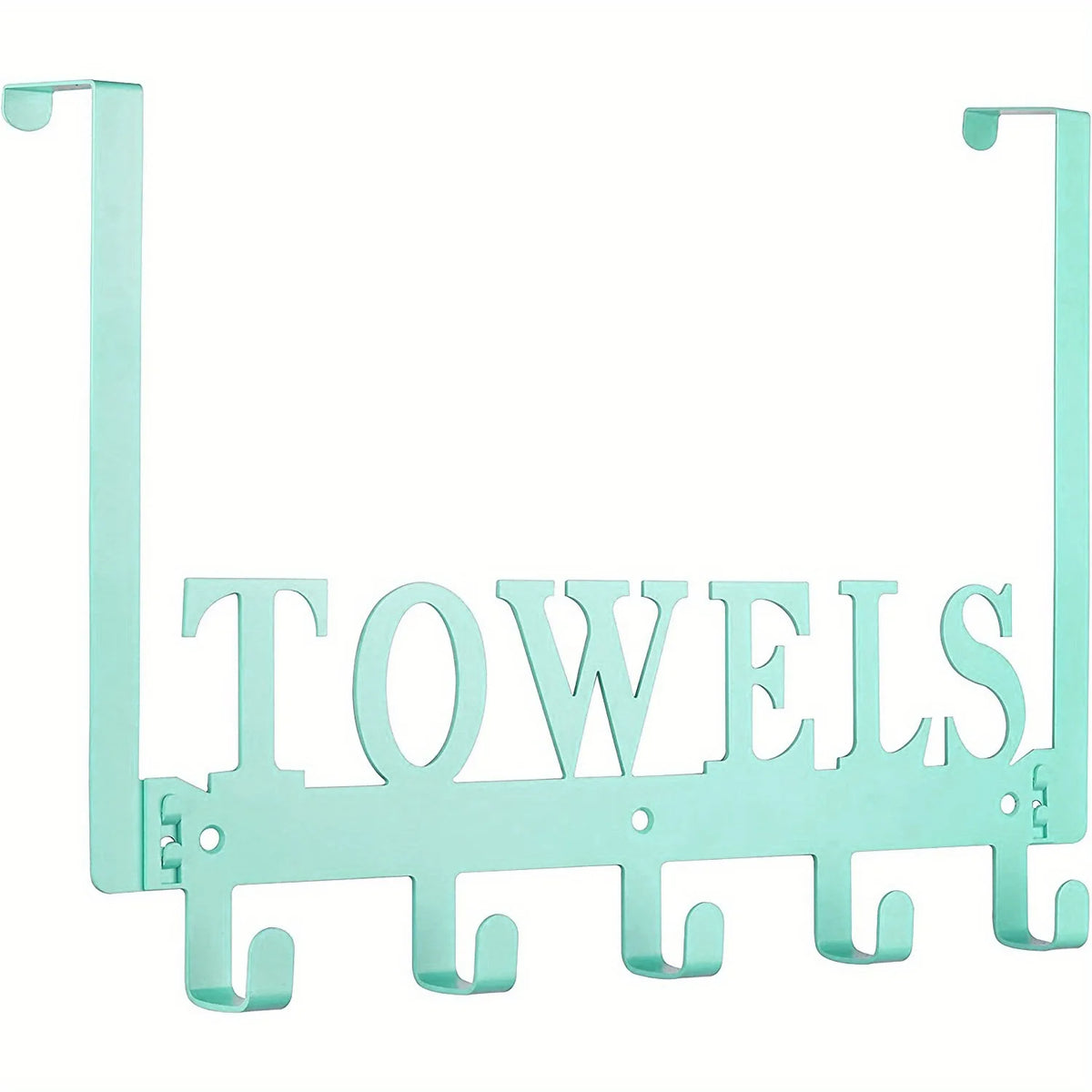 Over The Door Hooks, Towel Rack with 5 Hooks, Towel Holder for Hanging Heavy Duty, Door Rack Over Door Hanger for Bedroom Bathroom Kitchen