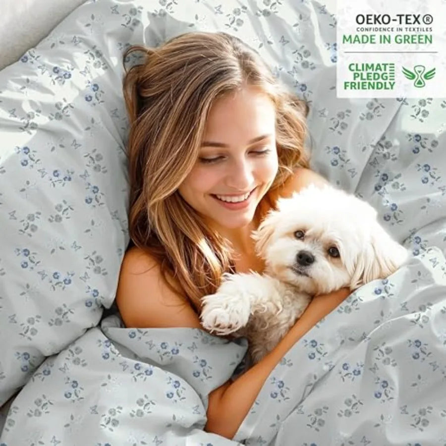 Cotton Percale Bed Sheets Crisp Cooling Breathable Comfort