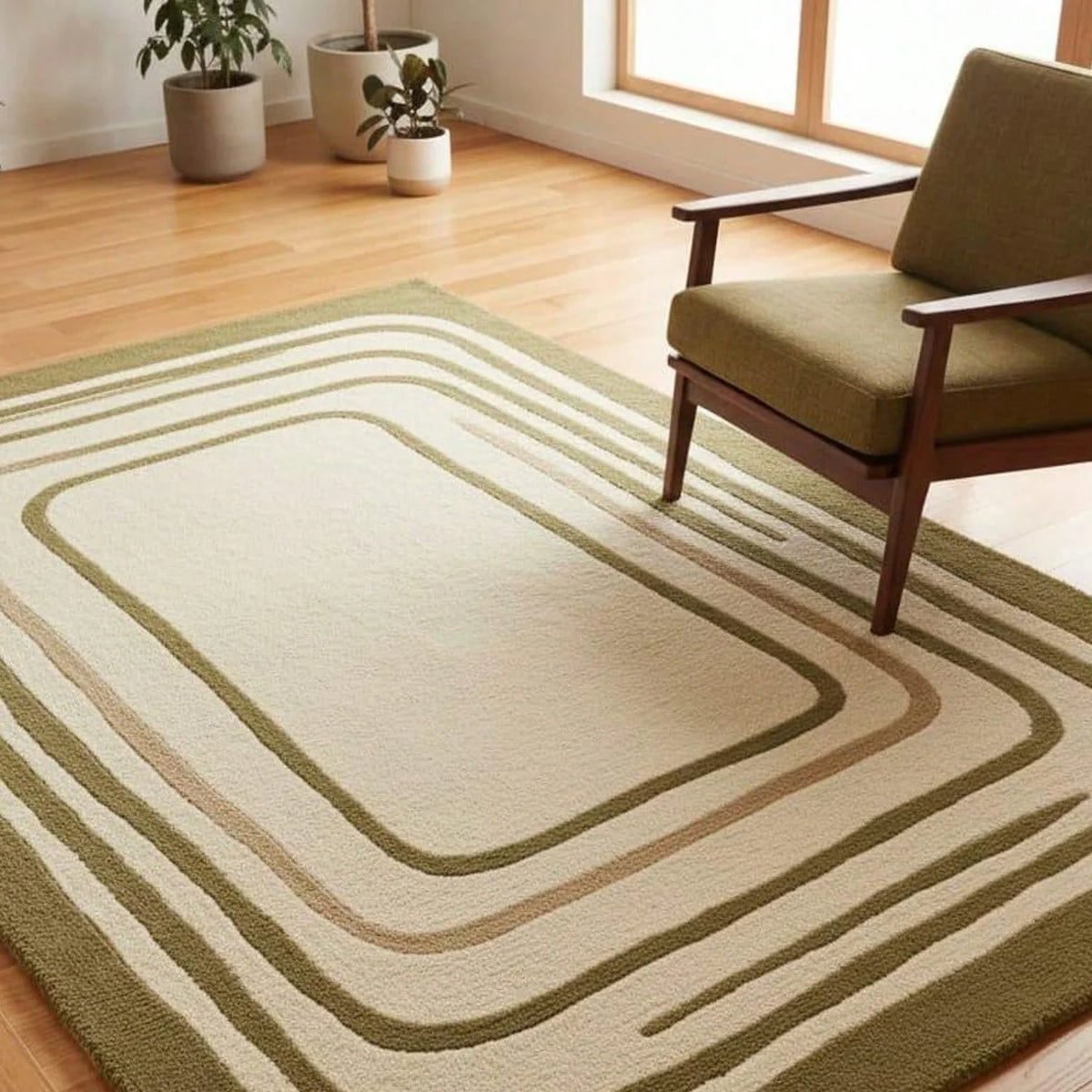 Modern Geometric Area Rug For Contemporary Living Room Decor