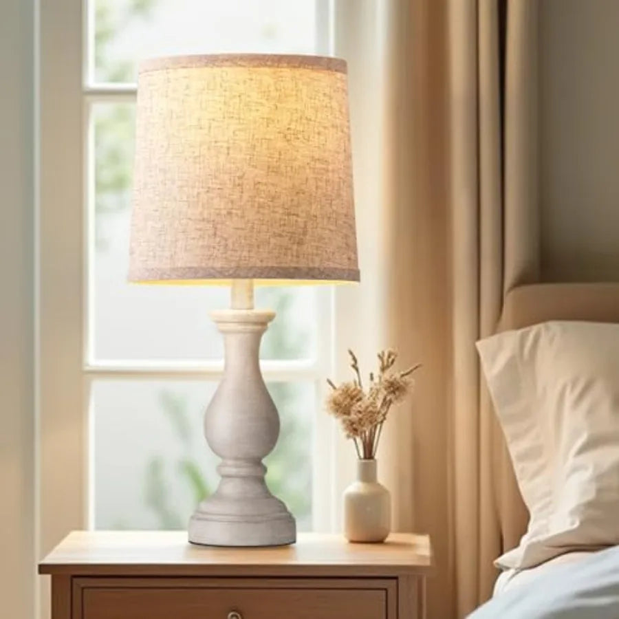 Farmhouse Table Lamps Set of 2 - Rustic Bedroom Lamps for Living Room, 22" Boho Bedside Lamp for Night Stands End Table Office