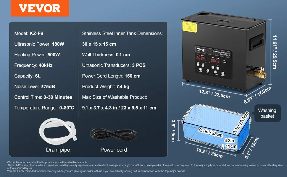 SucceBuy Professional Ultrasonic Cleaner With Timer For Household