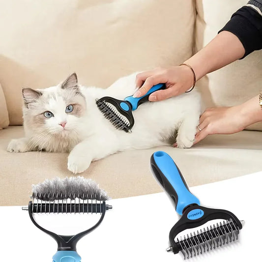 Professional Double Sided Pet Grooming Comb For Hair Tangle Removal