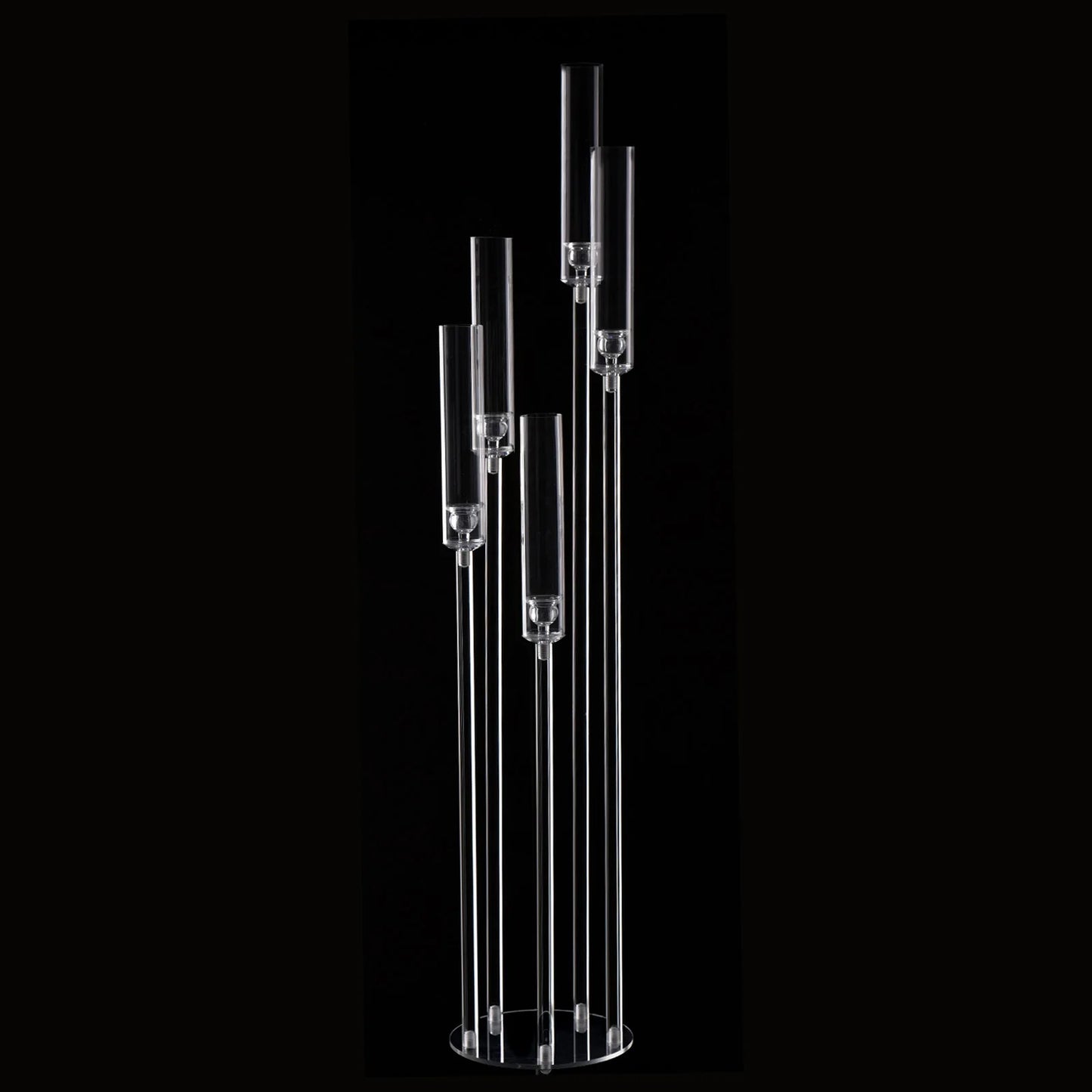 Acrylic Five Arm LED Candelabra Centerpiece For Home Weddings