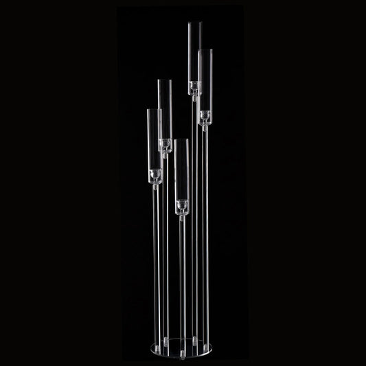 Acrylic Five Arm LED Candelabra Centerpiece For Home Weddings