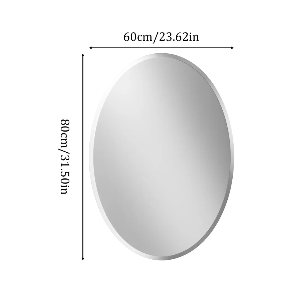 Wisfor Modern Frameless Oval Wall Mirror Beveled Edge Bathroom Vanity