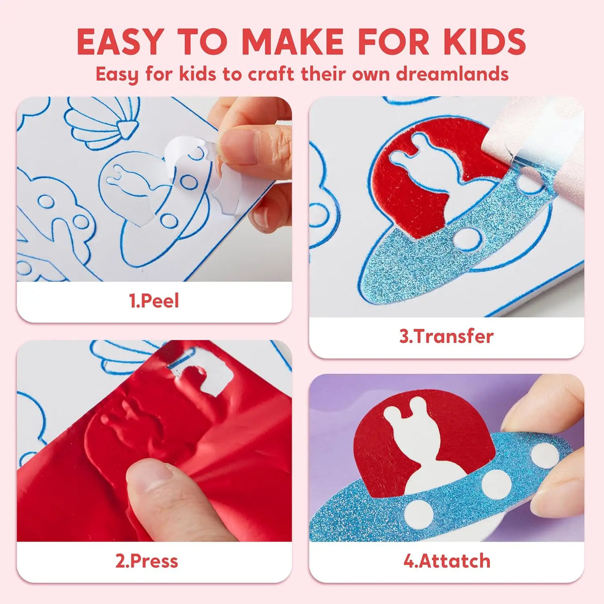 Joyfy Foil Art Kit For Kids Mess Free Creative Craft