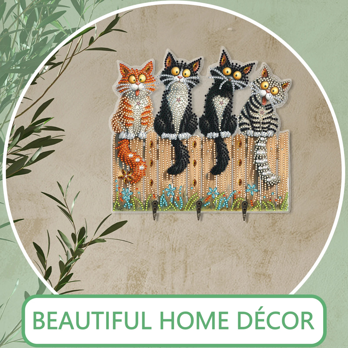 Kitten Diamond Art Wall Hooks For Painting And Craft Display