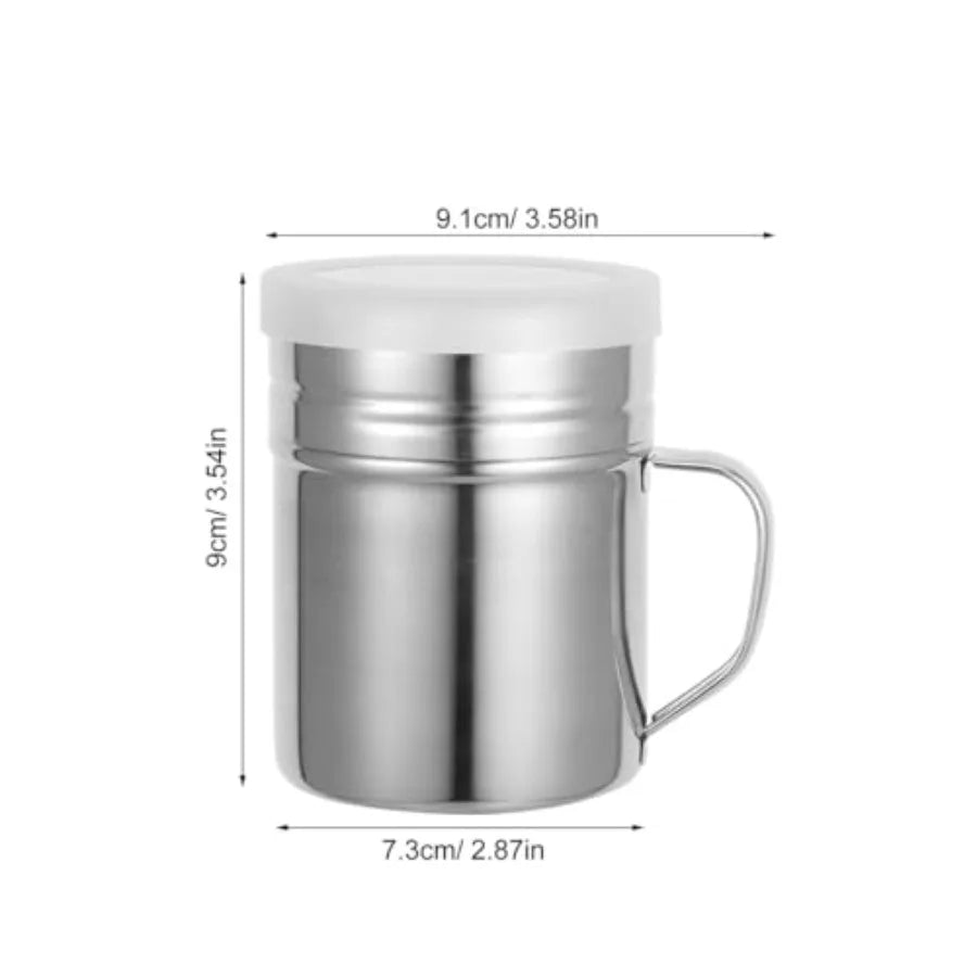 Powdered Sugar Shaker With Handle Fine Mesh Stainless Steel Duster