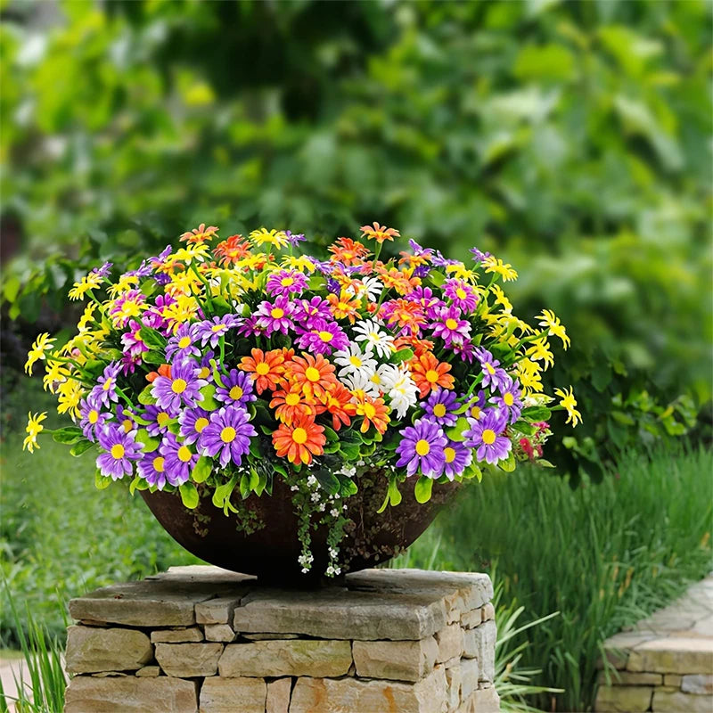 Daisy Artificial Flowers Bouquet 33cm Fake Plants for Home Decor Garden Wedding Decoration Outdoor Table Vase Flower Arrangement