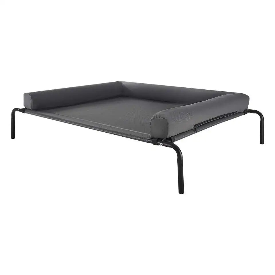 Elevated Dog Bed with Breathable Mesh Supportive Bolsters and Washable Steel Frame for Large Dogs