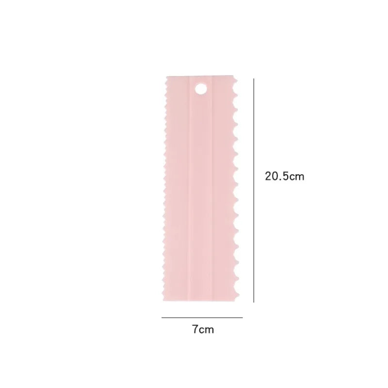 Plastic Double Sided Cake Scraper Set For Patterned Cream Decorating