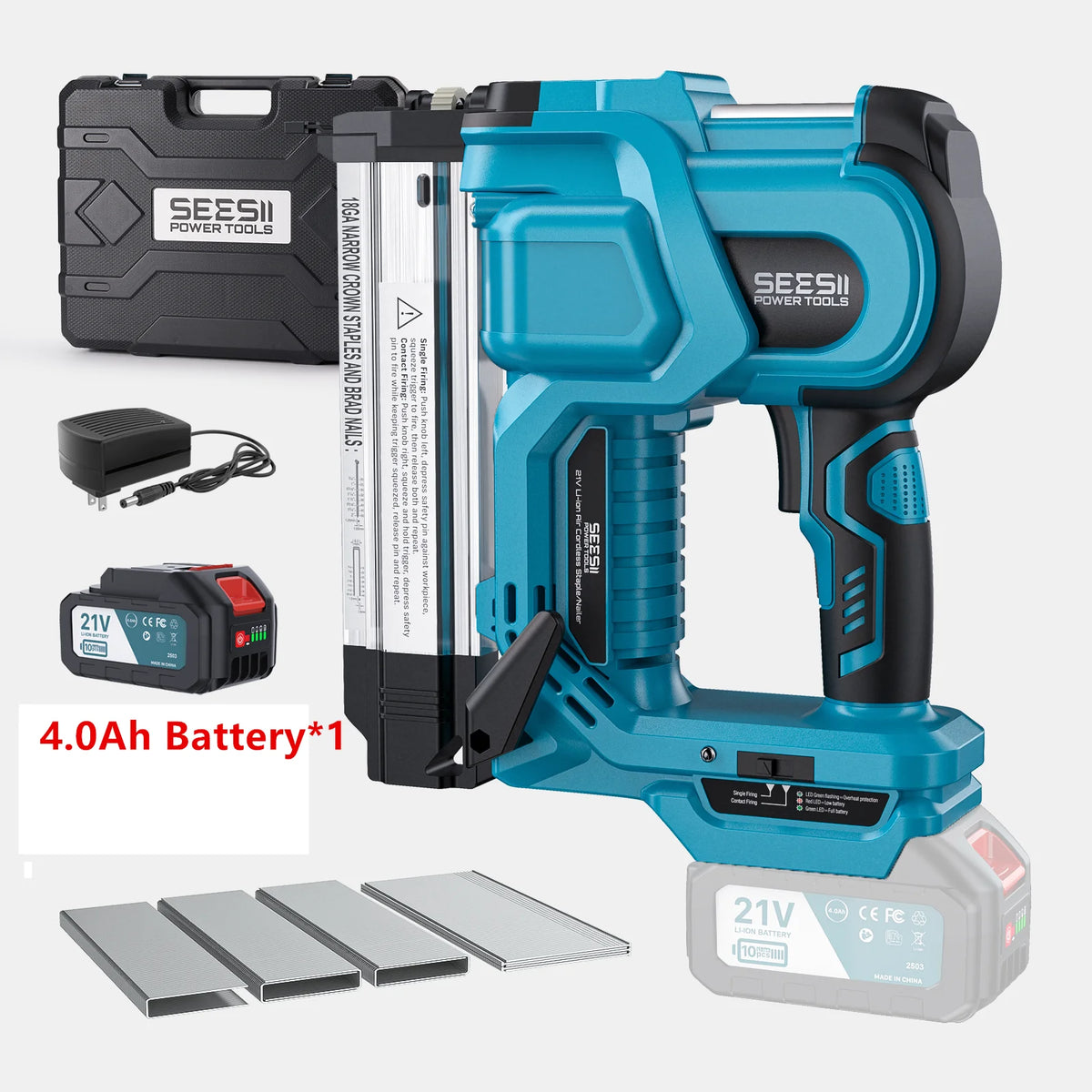 Seesii 2-in-1 Electric Nailer Stapler Depth Adjustable