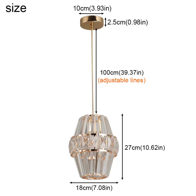 GreeLustr Modern Crystal Pendant Ceiling Light For Home Decor