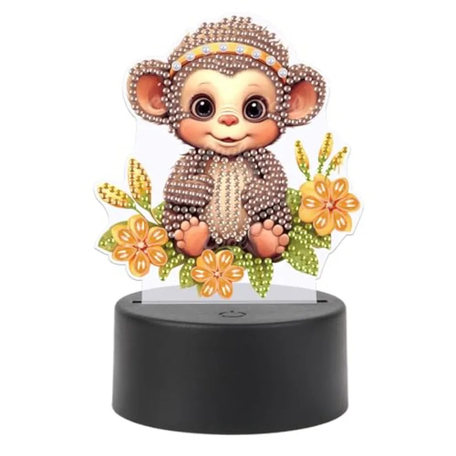 Diamond Art Led Night Light Creative Diy Mosaic Decor Lamp