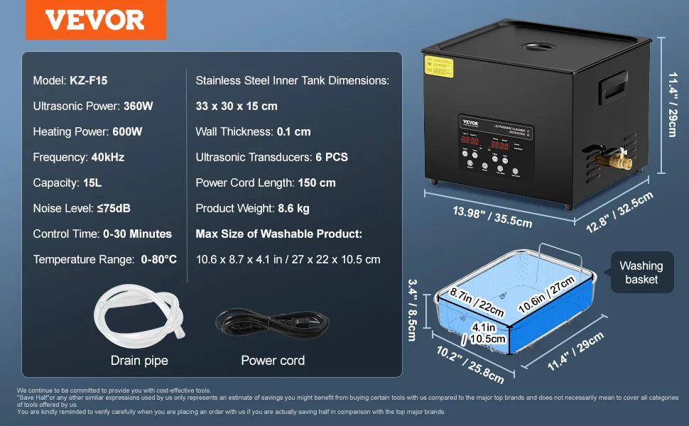 SucceBuy Professional Ultrasonic Cleaner With Timer For Household