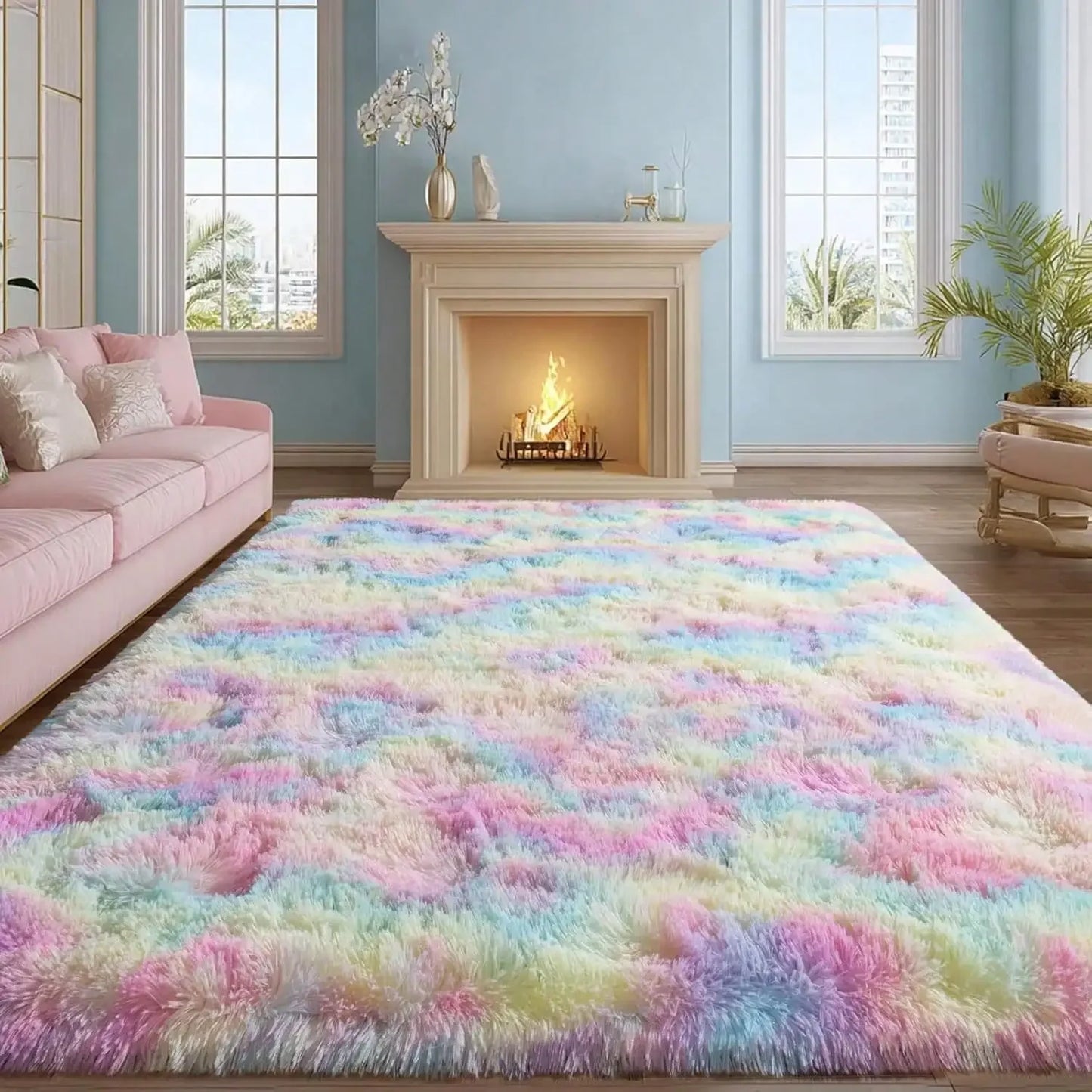 Thick Plush Cut Pile Carpet With Non Slip Protective Backing