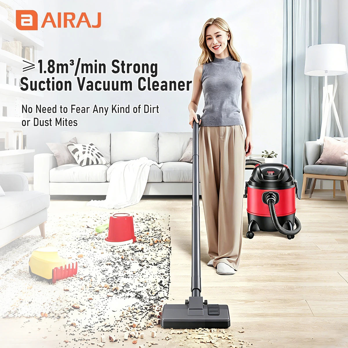 Airaj Electric Dry Wet Vacuum Cleaner With Integrated Blower