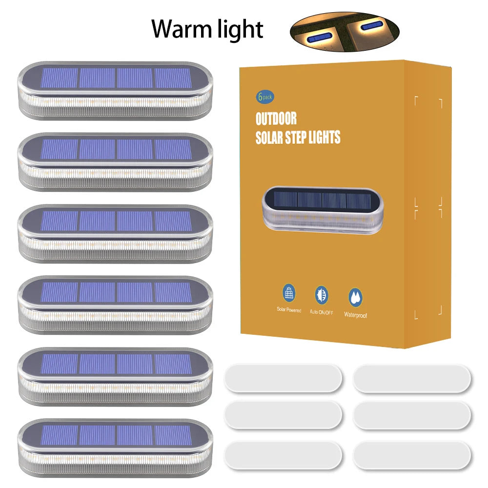 Solar Deck Lights 4 Pack Waterproof Automatic Led Step Lighting