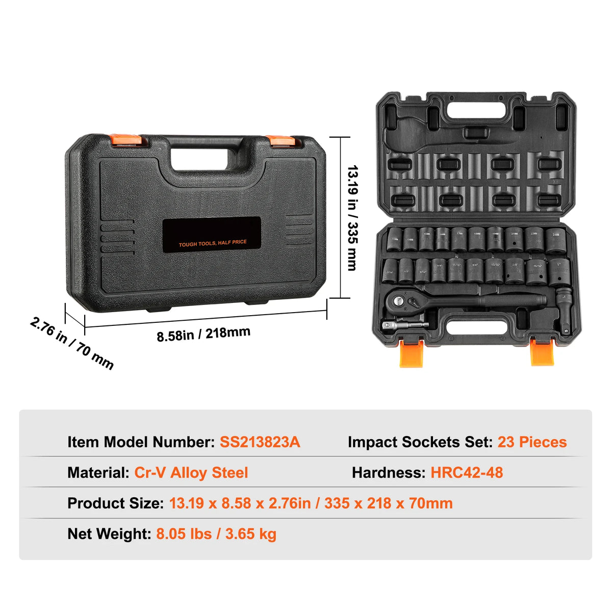 SucceBuy Premium Deep Impact Socket Set For Automotive Repair
