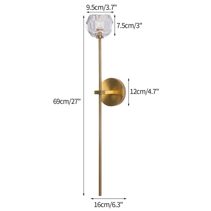 Modern Crystal Sconce Lamp G9 Wall Sconce Aisle Door Front Lights Sleeping Copper Wall Lights Bedside Lamp For Bedroom Fixtures