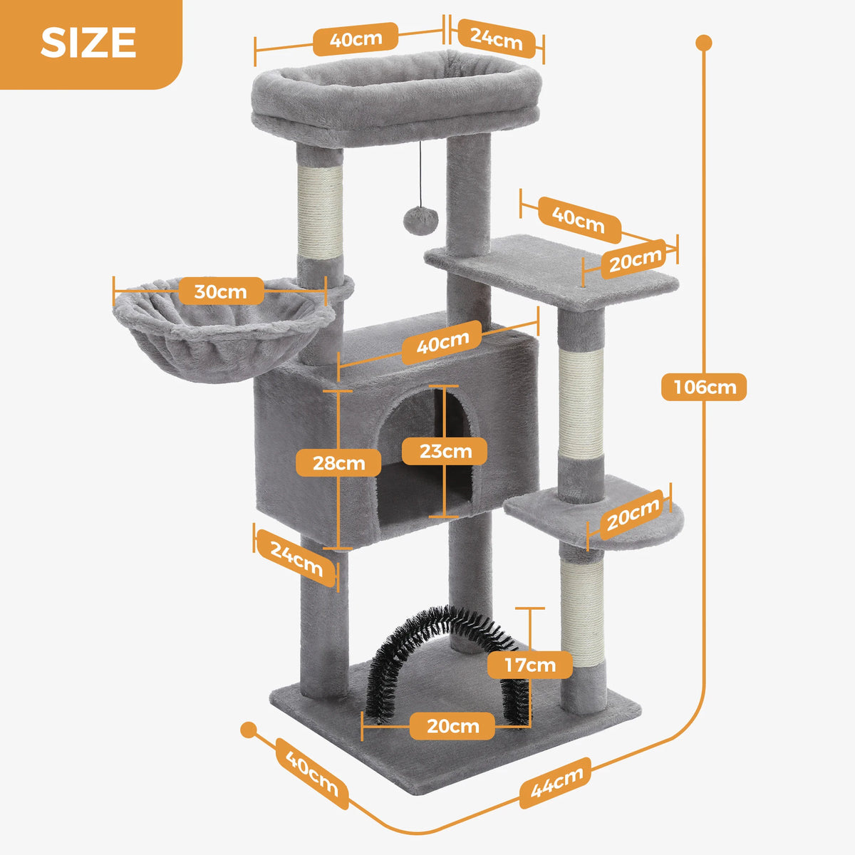 PAWZ Road Cat Tree Condo With Plush Perch Sisal Posts