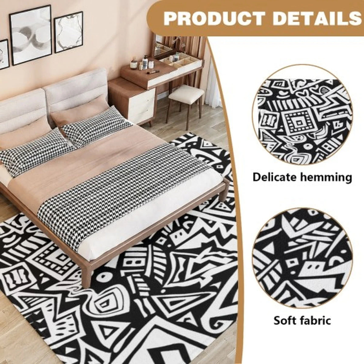 Modern Geometric Area Rug For Contemporary Living Room Decor