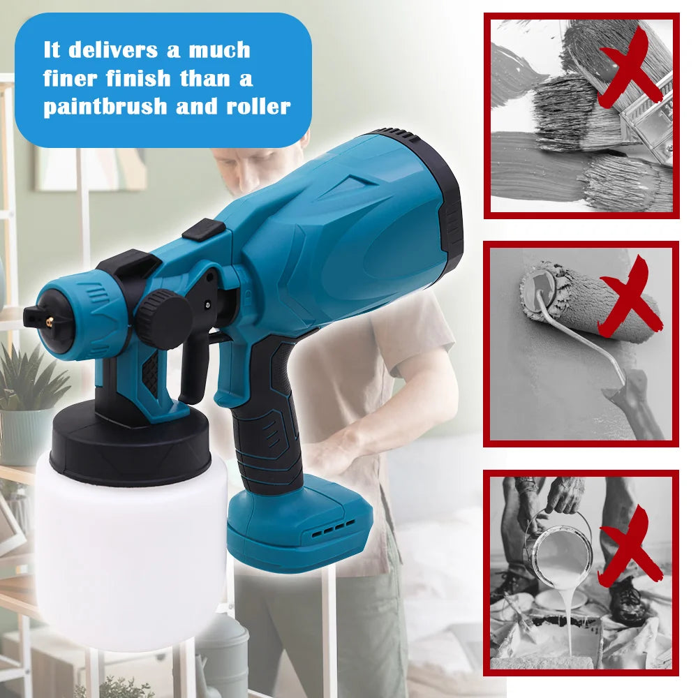 21V Cordless HVLP Paint Sprayer With Two 2000mAh Batteries Charger