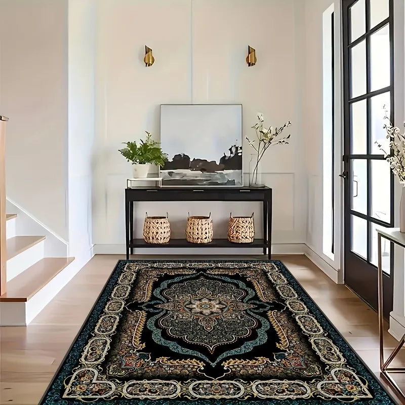 Decorative Velvet Floor Mat with Rubber Backing and Polyester
