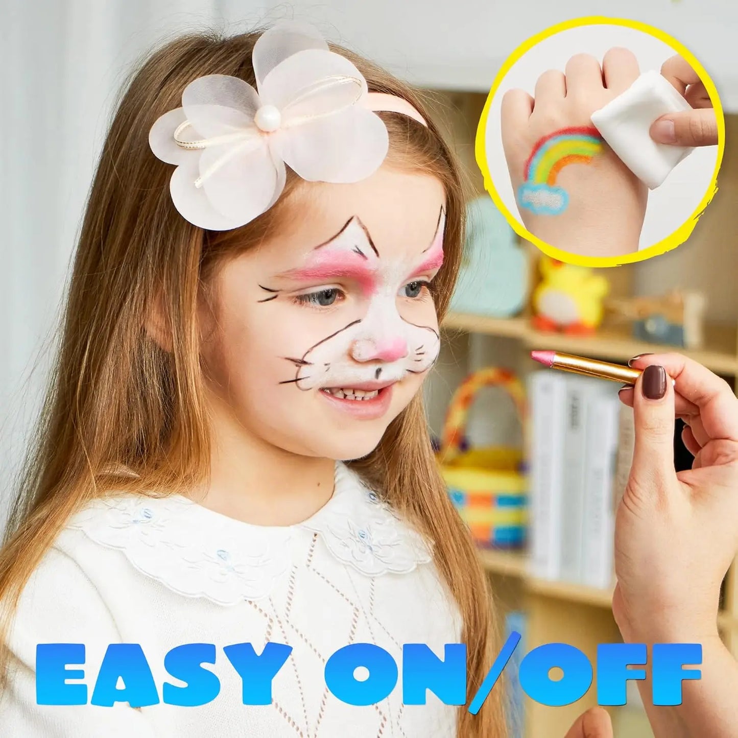Joyfy Face And Body Paint Crayon Kit For Kids Festivals