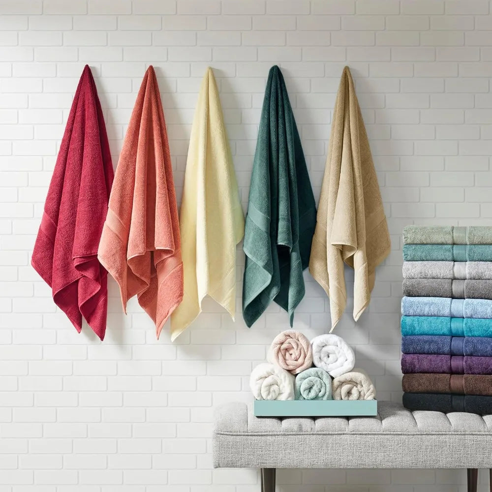 800GSM Bathroom Towel Set of 8 100% Cotton Bath Towel Set for Bathroom Luxurious Highly Absorbent 2