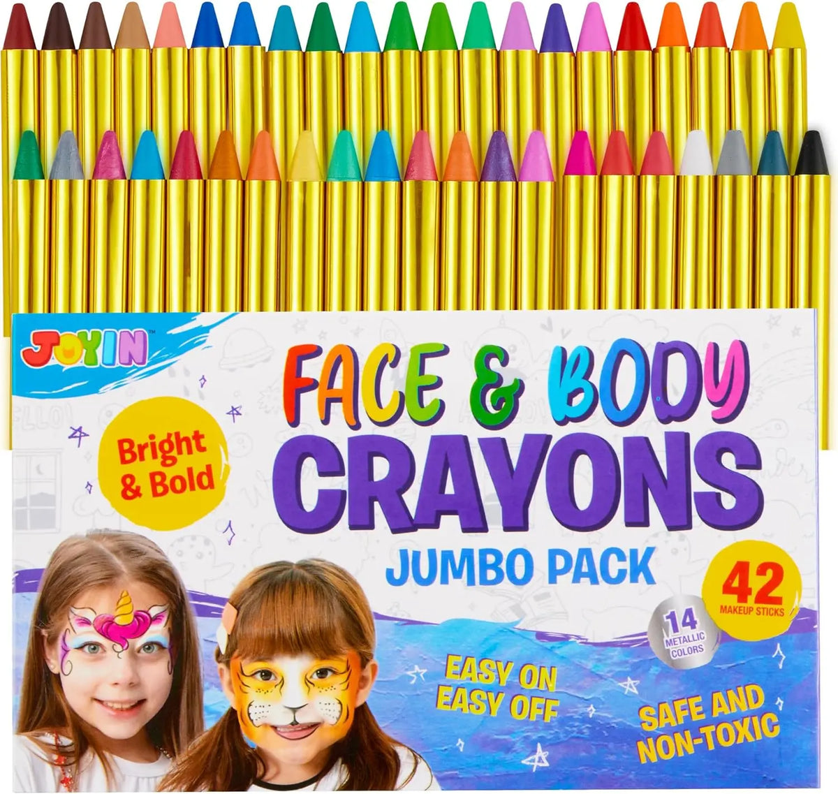 Joyfy Face And Body Paint Crayon Kit For Kids Festivals