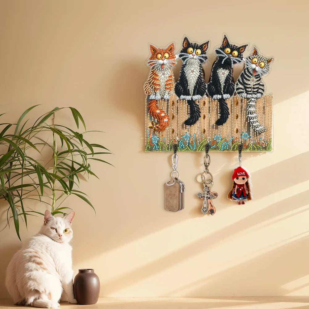 Kitten Diamond Art Wall Hooks For Painting And Craft Display