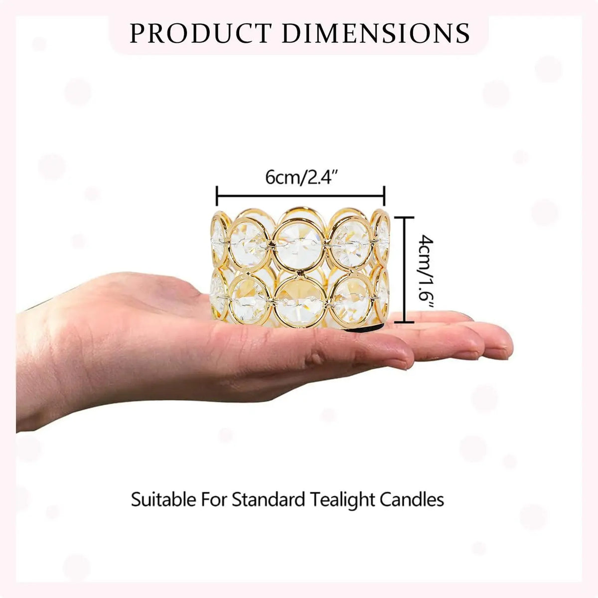 Vinciant 12Pcs Crystal Votive Candle Holders Wedding Party Decor