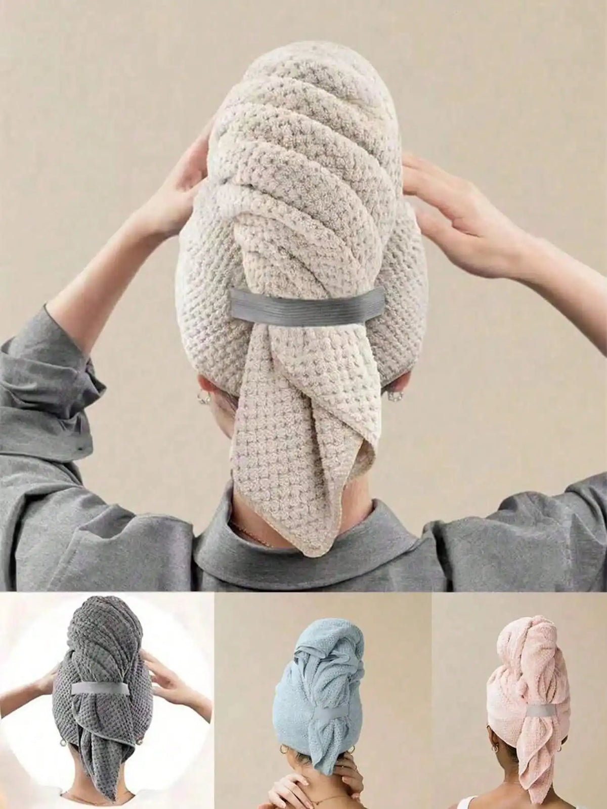 1pc Large Absorbent Towel, Super Soft Microfiber Hair Wrap Towel, Super Absorbent Hair Drying Cap, Suitable For Women Hair Care And Wet Hair Turban