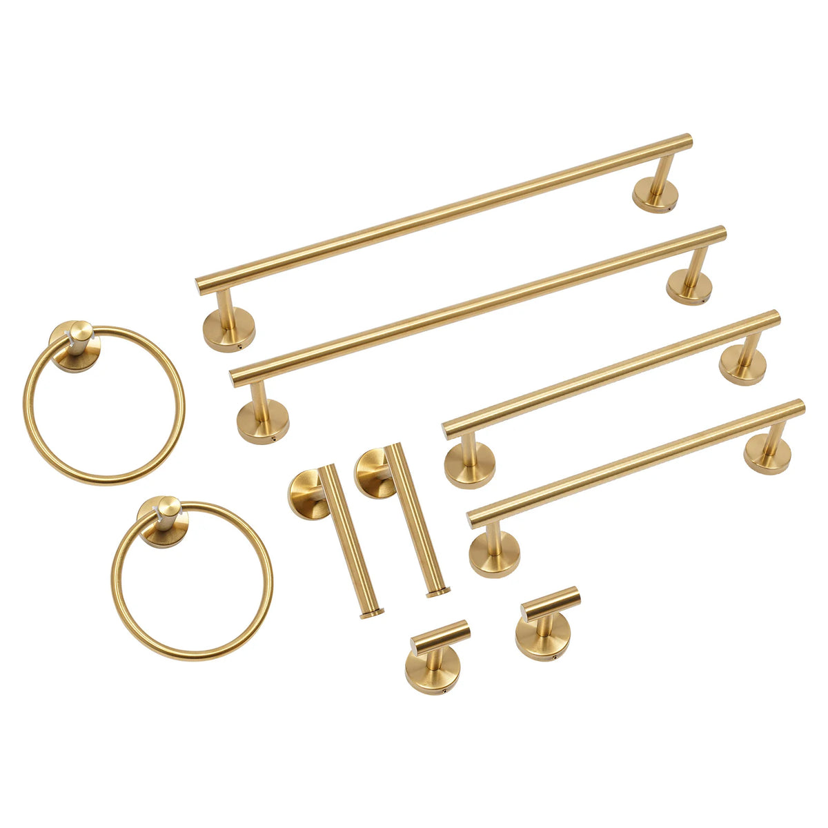 10 Piece Gold Bathroom Hardware Set Electroplated Stainless Steel Each 5kg Load Wall Mount Stainless Bath Accessory Kit Electroplated Towel Storage Fixture Pack For Home Bathroom Hotel Spa