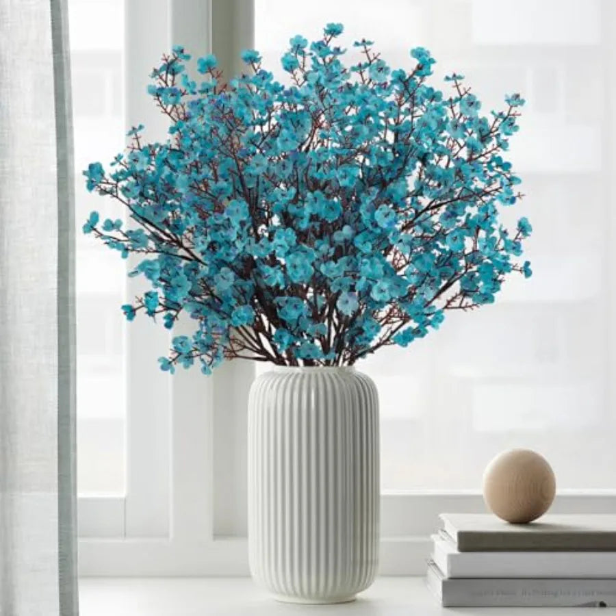 8Pcs Babys Breath Artificial Flowers Silk, Real Touch Bouquets Flowers for Vase Home Office Wedding Spring Winter Indoor Outdoo