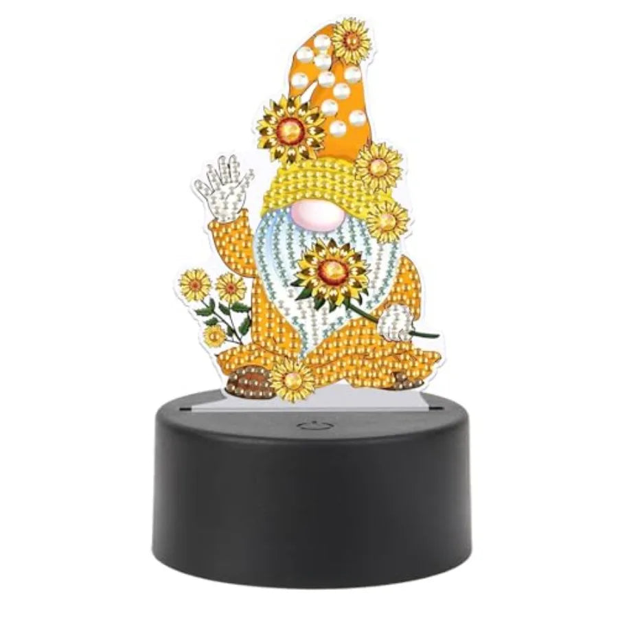 Diamond Art Led Night Light Creative Diy Mosaic Decor Lamp