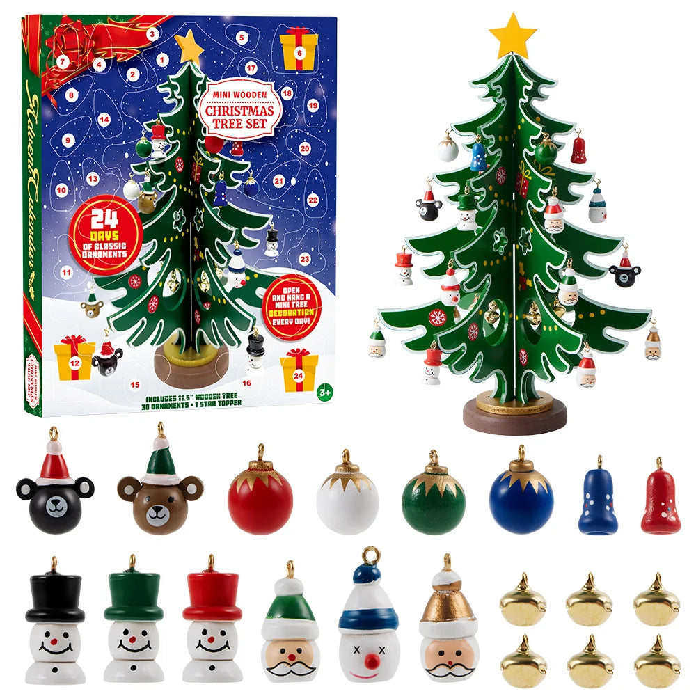 Joyfy Christmas Advent Calendar 24 Days Countdown Tree Ornament Gift