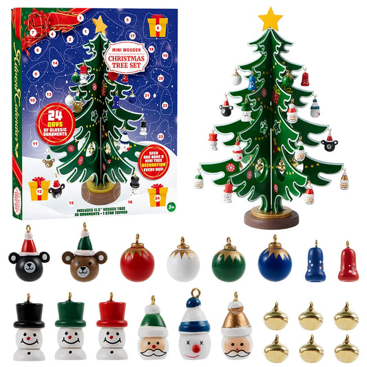 Joyfy Christmas Advent Calendar 24 Days Countdown Tree Ornament Gift