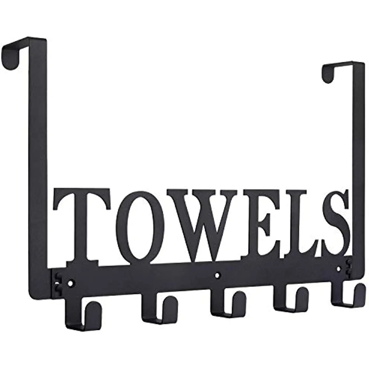 Over The Door Hooks, Towel Rack with 5 Hooks, Towel Holder for Hanging Heavy Duty, Door Rack Over Door Hanger for Bedroom Bathroom Kitchen