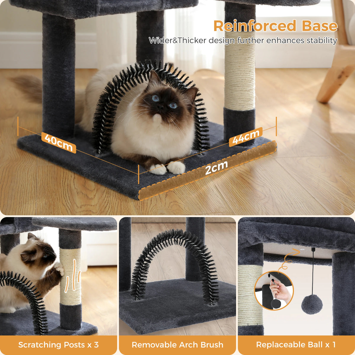 PAWZ Road Cat Tree Condo With Plush Perch Sisal Posts