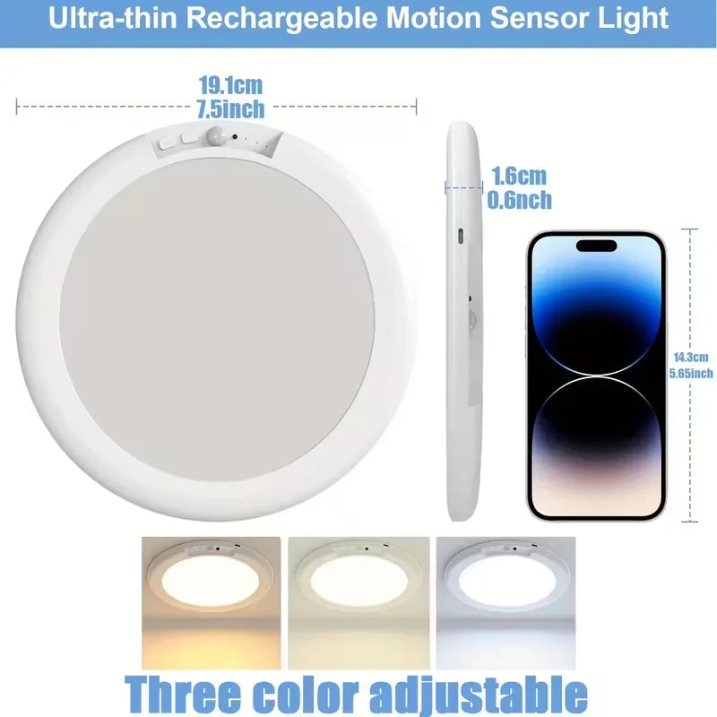 Magnetic Wireless Motion Sensor Night Light USB Type C Rechargeable