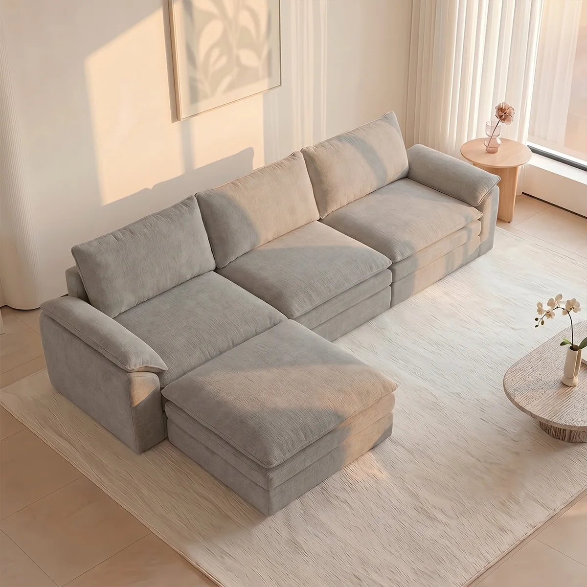 Modern Cloud Modular Sofa Set With Plush Cushions For Home